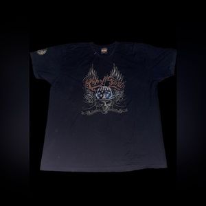 2XL Black Harley Davidson Rebel Soul graphic tee shirt